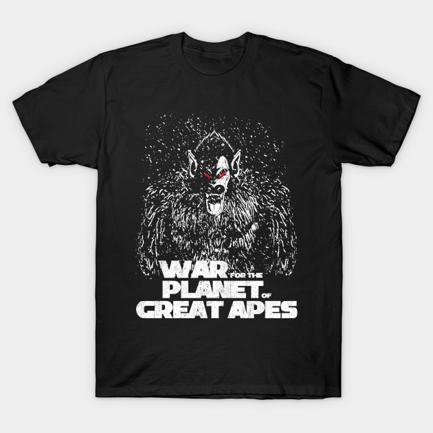 War for the Planet of Great Apes T-Shirt by Daletheskater